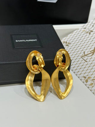 YSL Cassandre Sculptural Clip Earrings