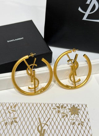 YSL Cassandre Icon Hoop Earrings