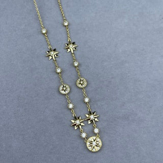 Dior Celestine Star Compass Charm Layered Necklace