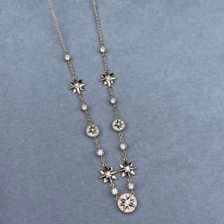 Dior Celestine Star Compass Charm Layered Necklace