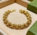 Gucci Interwoven GG Link Gold Statement Bracelet