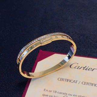 CARTIER Virelia Double Line Pavé Bangle
