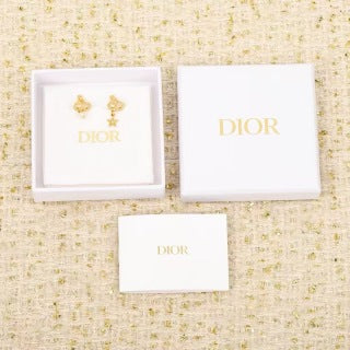 Dior CD Lucky Star Pearl Charm Stud Earrings