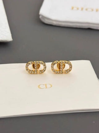 Dior CD Icon Pavé Crystal Stud Earrings