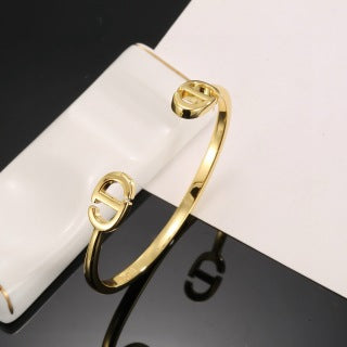 Dior CD Double Signature Open Cuff Bracelet