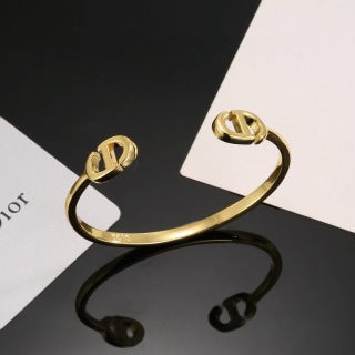 Dior CD Double Signature Open Cuff Bracelet