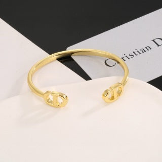 Dior CD Double Signature Open Cuff Bracelet