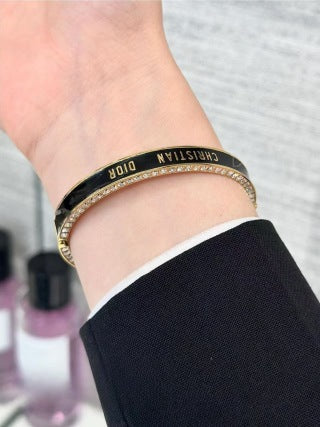 Dior CD Signature Crystal Bangle Bracelet