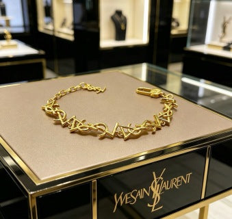 YSL Cassandre Interwoven Chain Bracelet