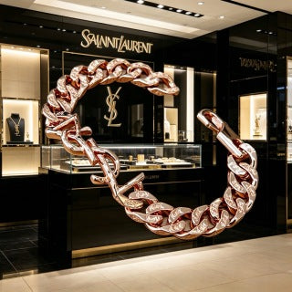 YSL Cassandre Luxe Pavé Chain Bracelet