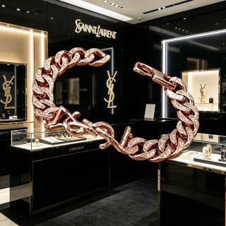 YSL Cassandre Luxe Pavé Chain Bracelet