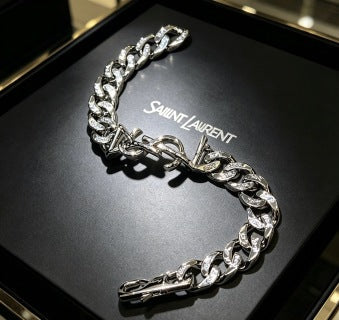 YSL Éclat Pavé Link Chain Bracelet