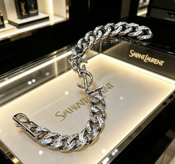 YSL Éclat Pavé Link Chain Bracelet