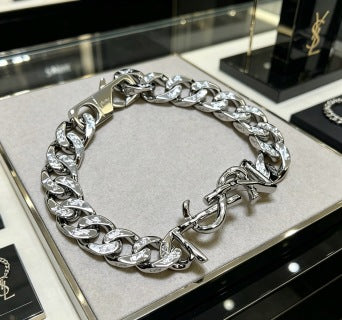YSL Éclat Pavé Link Chain Bracelet