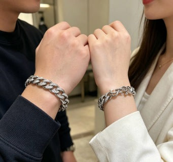 YSL Éclat Pavé Link Chain Bracelet
