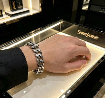 YSL Éclat Pavé Link Chain Bracelet