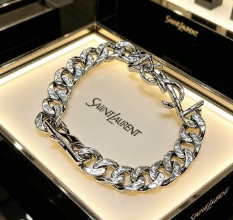 YSL Éclat Pavé Link Chain Bracelet