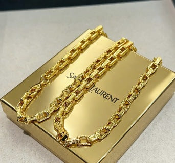 YSL Cassandre Golden Link Chain Necklace
