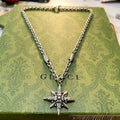 Gucci Starburst GG Charm Silver Chain Necklace