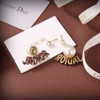 Dior Tribale Multicolor Beaded Bow Stud Earrings