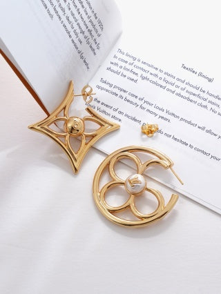 Louis Vuitton Blossom Orbit Asymmetrical Drop Earrings