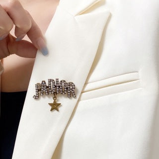 Dior J’Adior Crystal Letter Star Brooch