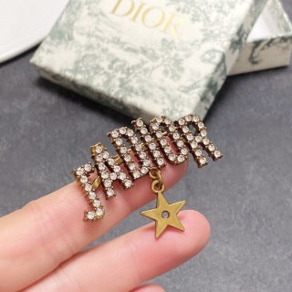 Dior J’Adior Crystal Letter Star Brooch
