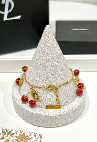 YSL Jardin Rouge Cherry Charm Bracelet