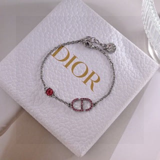Dior CD Crystal Accent Chain Bracelet