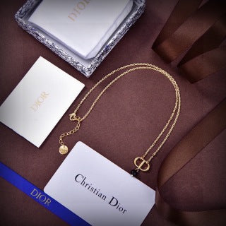 Dior CD Pearl Drop Pendant Necklace