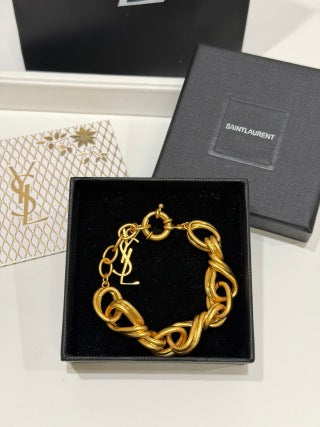 YSL Cassandre Luxe Chain Charm Bracelet