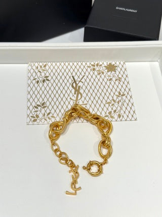 YSL Cassandre Luxe Chain Charm Bracelet