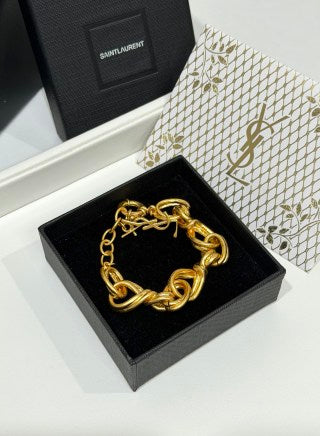YSL Cassandre Luxe Chain Charm Bracelet