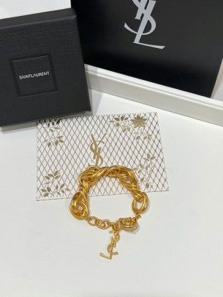 YSL Cassandre Luxe Chain Charm Bracelet