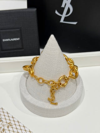 YSL Cassandre Luxe Chain Charm Bracelet