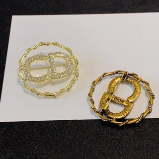 Dior CD Icon Pavé Crystal Round Brooch