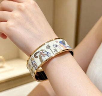 Hermès Enamel Heritage Wide Cuff Bracelet