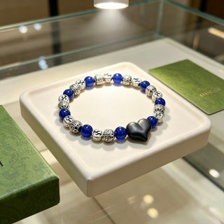 Gucci GG Blue Stone Lion Charm Bracelet