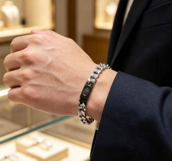 Gucci GG Interlocking Silver Chain Bracelet