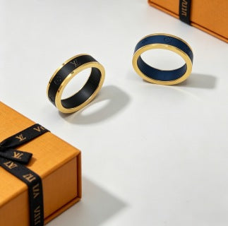 Louis Vuitton Midnight Monogram Edge Band Ring