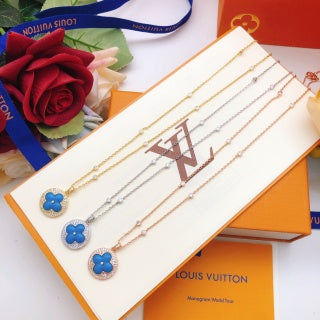 Louis Vuitton Blue Blossom Trio Charm Necklace