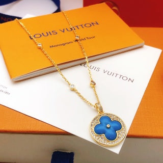 Louis Vuitton Blue Blossom Trio Charm Necklace