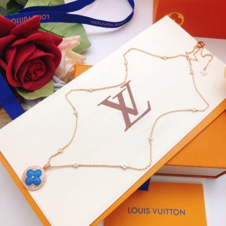 Louis Vuitton Blue Blossom Trio Charm Necklace