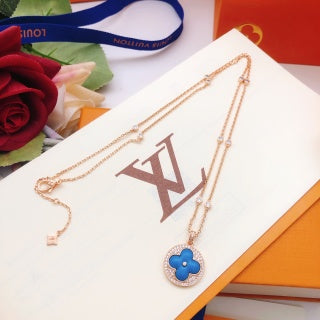 Louis Vuitton Blue Blossom Trio Charm Necklace