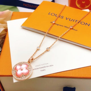 Louis Vuitton Pink Blossom Charm Chain Necklace