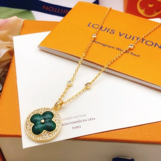 Louis Vuitton Emerald Clover Charm Chain Necklace