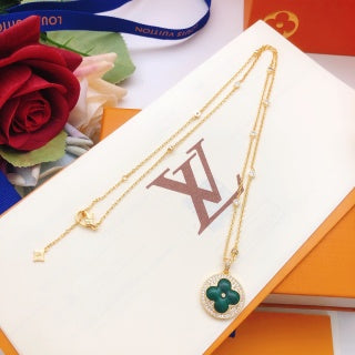 Louis Vuitton Emerald Clover Charm Chain Necklace