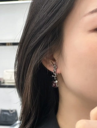 YSL Rouge Éclat Crystal Drop Earrings