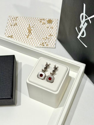 YSL Rouge Éclat Crystal Drop Earrings