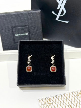 YSL Rouge Éclat Crystal Drop Earrings